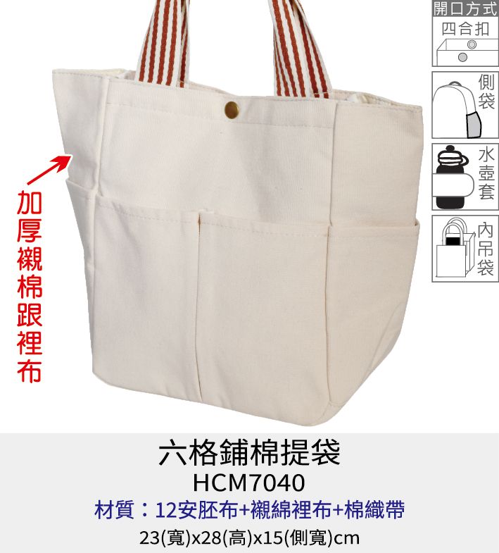 購物袋 環保袋 提袋 [Bag688] 6格鋪棉提袋